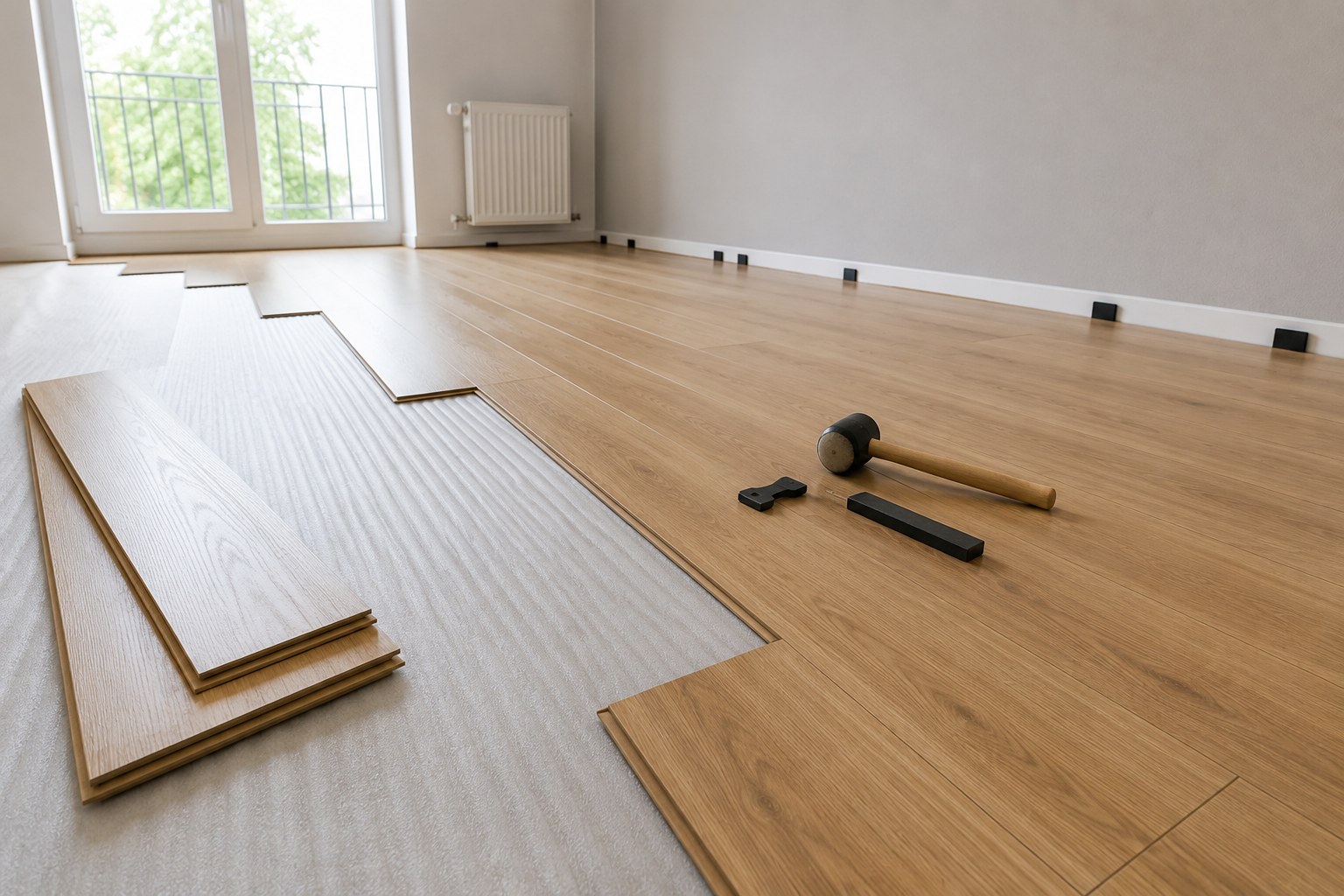Laminat verlegen in Wohnung